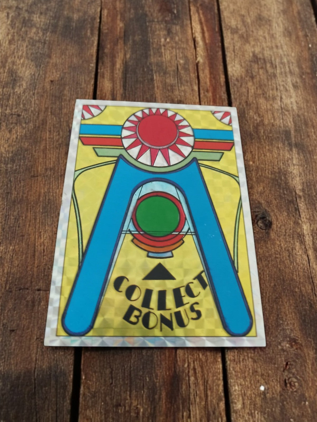 Autocollant Panini vintage années 80 effet holographique pinball rare