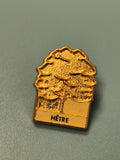 Vintage pin's arbre hêtre doré, émaillé, collection nature (Ref 8)