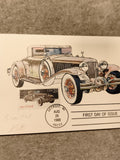 Carte premier jour 1988 Detroit 1931 Cord timbre USA 25c philatélie auto