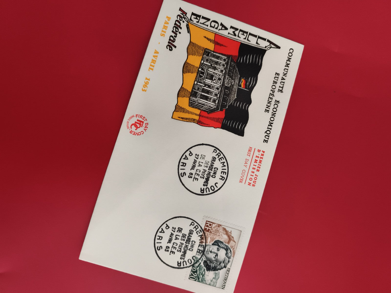 Lettre Premier Jour Paris 1963 Communauté Européenne Philatélie (Ref 1)