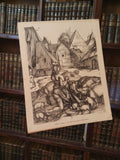Gravure ancienne fac-similé Dürer L’Enfant prodigue art rétro vintage déco