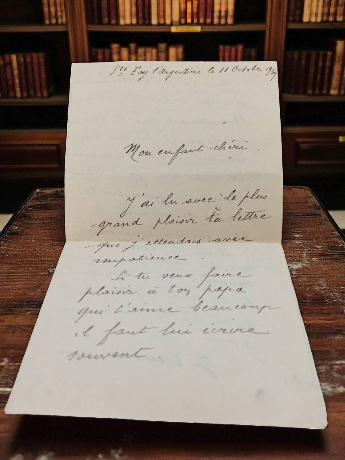 Lettre manuscrite ancienne 1941 WW2 Sainte-Foy écrite à son enfant vintage