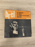 Vintage 45 tours ancien vinyle Jacques Brel collection état d?usage rétro rare