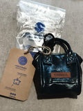 Mini pochette Cabaia noir effet verni, mini pouch neuf, accessoire sac