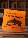 Autocollant ancien Camping Les Marsouins Argelès rétro vintage orange dauphin
