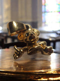 Pendentif vintage plaqué or motif personnage rétro doré charme élégant