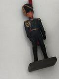 Figurine soldat ancien en plomb uniforme bleu doré époque XIXe style napoléonien