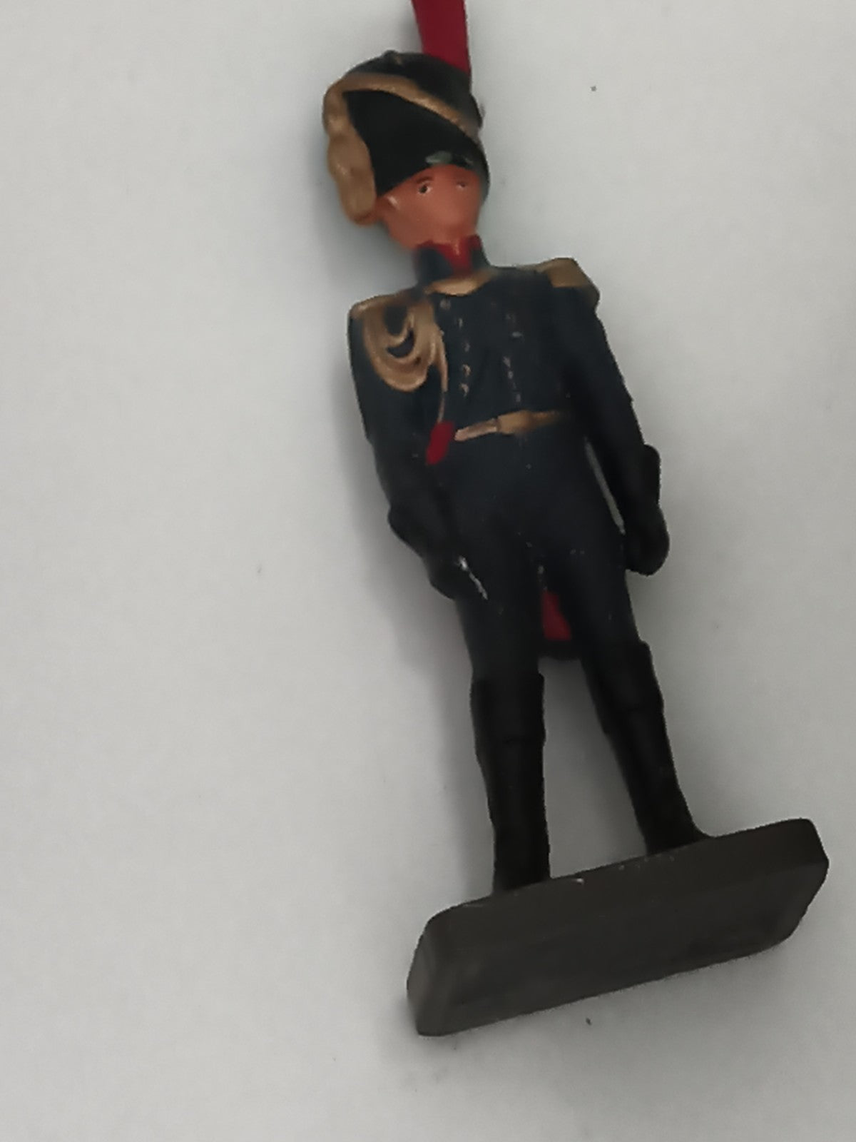 Figurine soldat ancien en plomb uniforme bleu doré époque XIXe style napoléonien