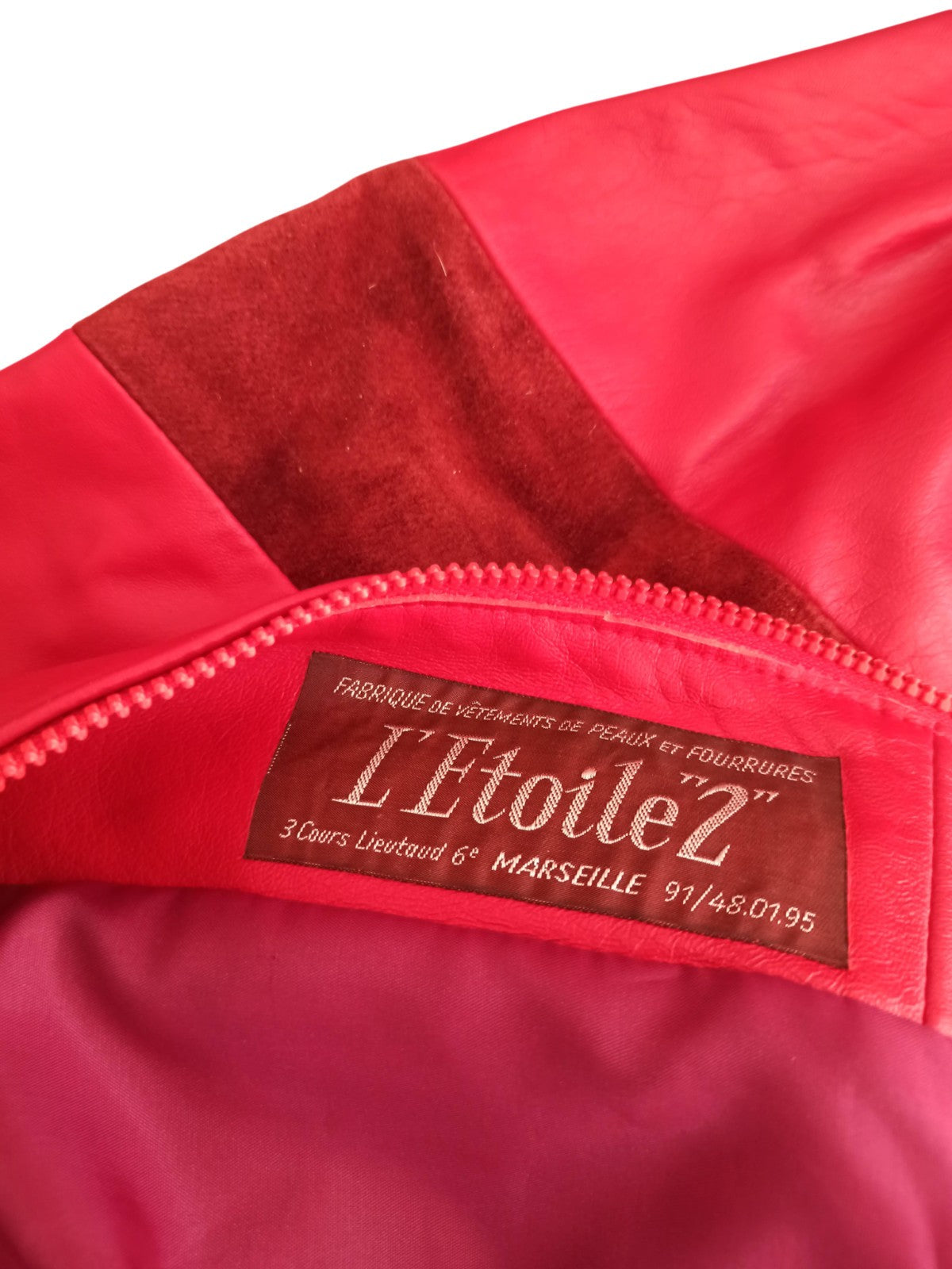 Blouson vintage femme cuir rouge années 60 style marseillais veste rétro