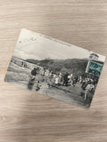Ancienne CPA Granville Plage et Falaise côté Nord carte postale animée timbre