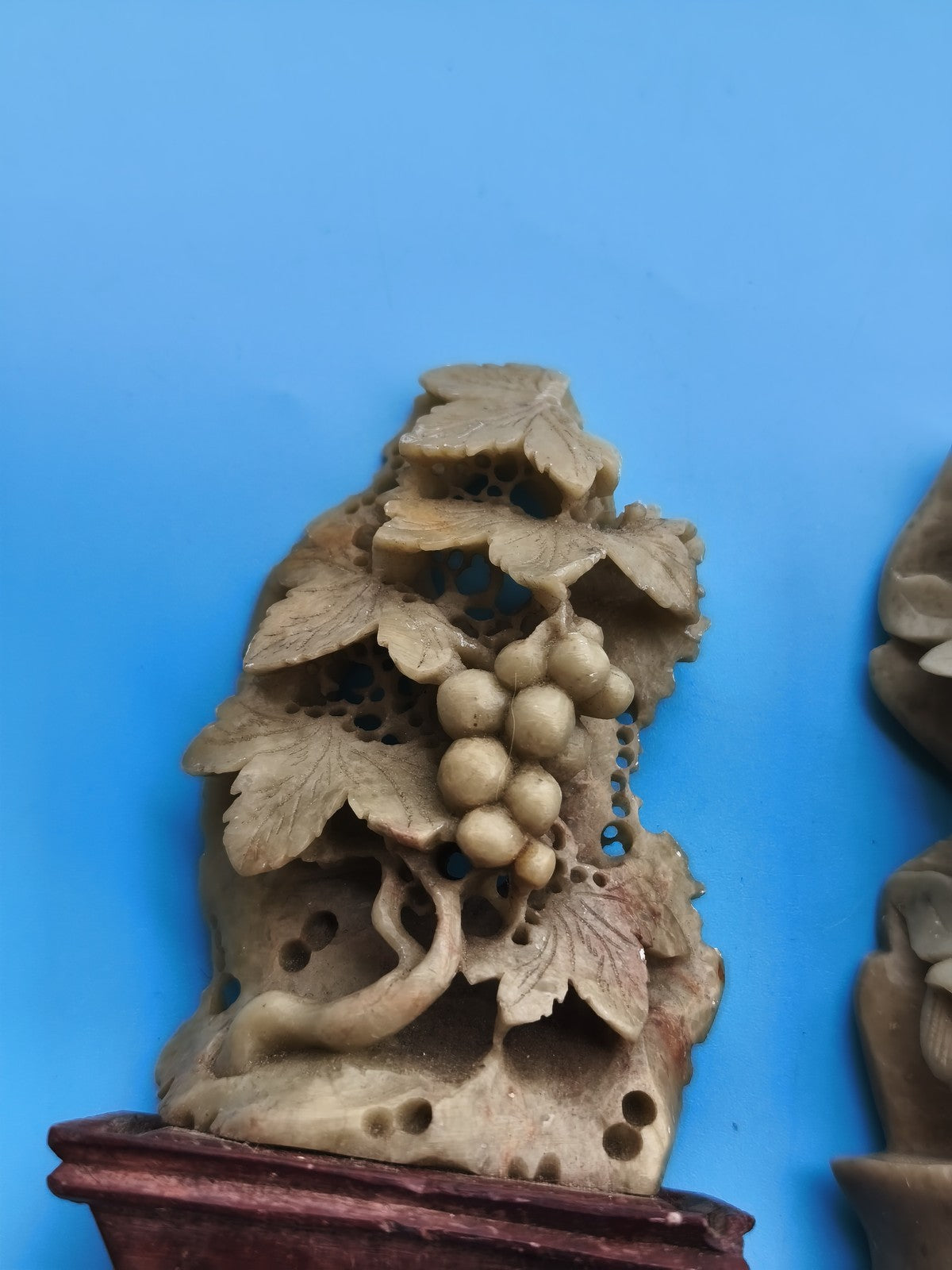 Lot 2 statuettes japonaises anciennes en stéatite, sculptures vintage rares