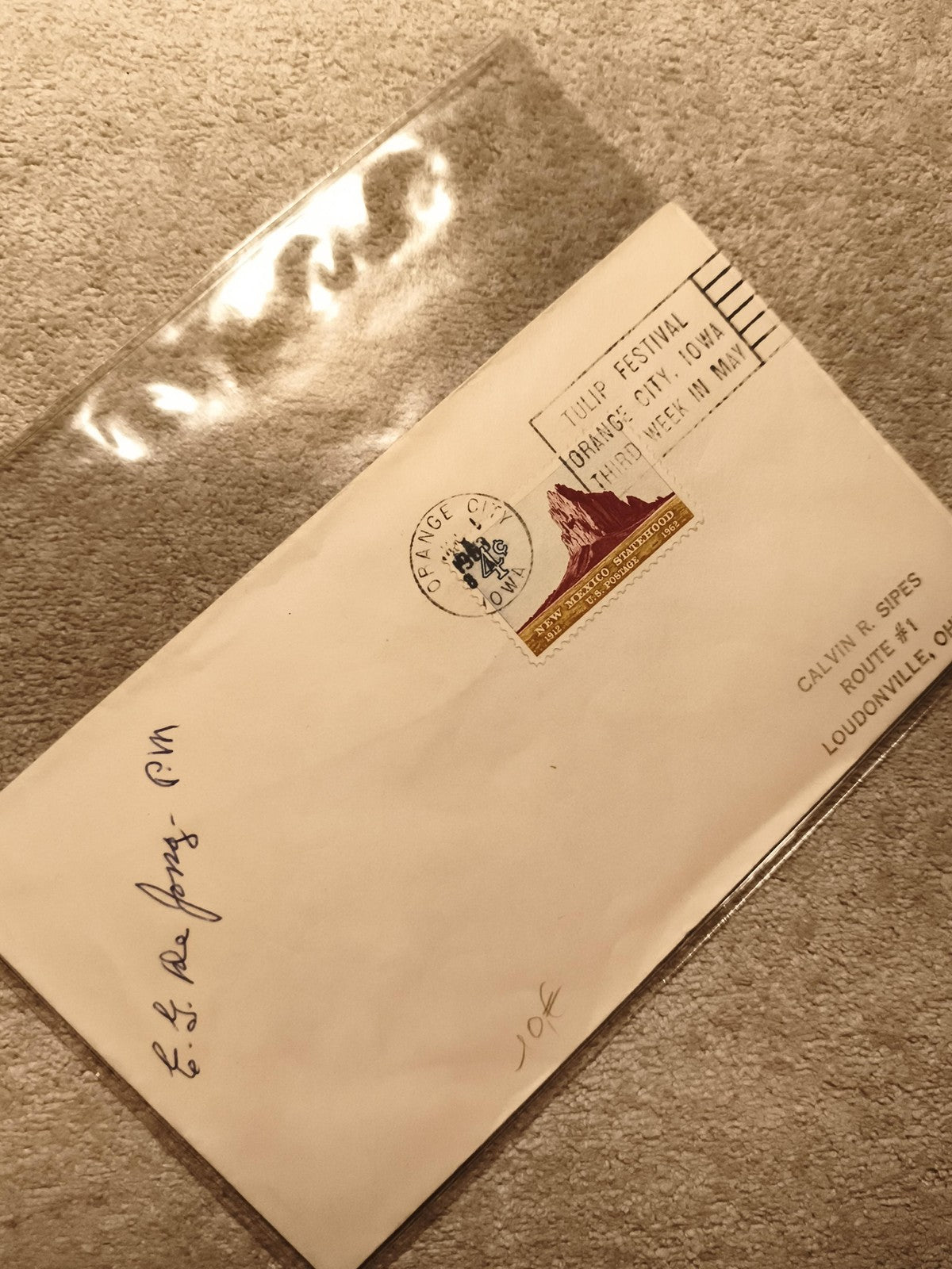 Lettre affranchie Orange City Iowa cachet Tulip Festival USA philatélie (Ref 11)