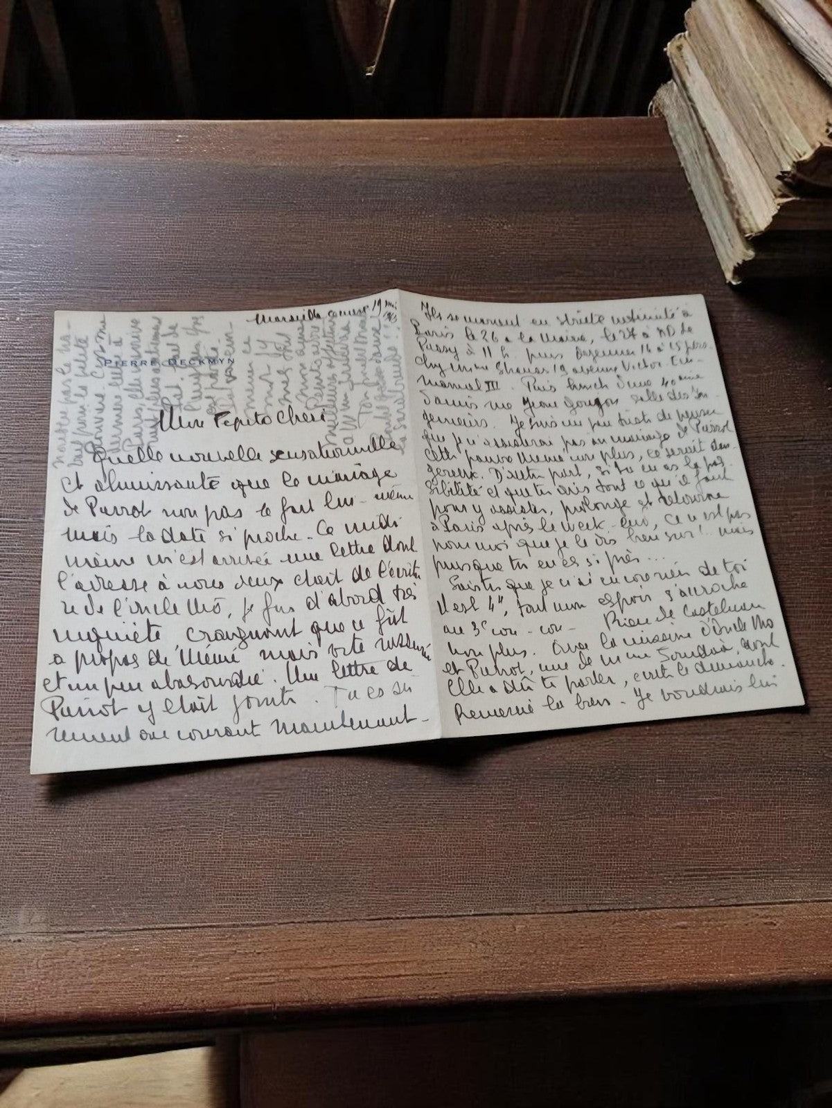 Lettre manuscrite 1939-1945 émouvante, correspondance Guerre, écriture encre