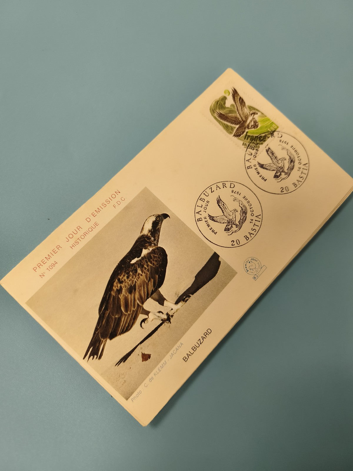 Enveloppe premier jour d?émission FDC Balbuzard oblitérée timbre oiseau (Ref 11)