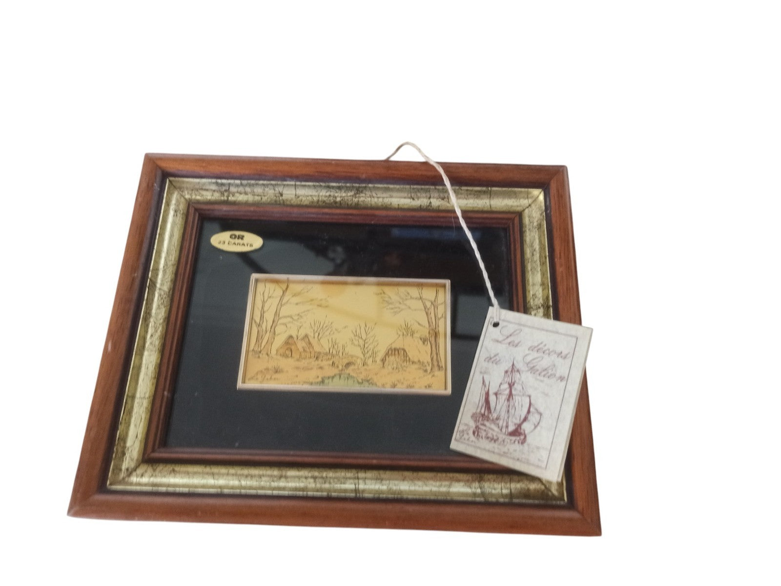 Decorative painting The decors of the Galion 23-carat gold antique vintage frame France