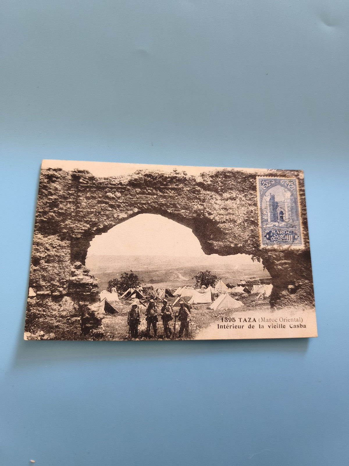Carte postale ancienne vintage intérieur vieille casbah Maroc collection rétro
