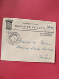 Enveloppe philatélie Mairie de Peillon Alpes-Maritimes cachet postal visible