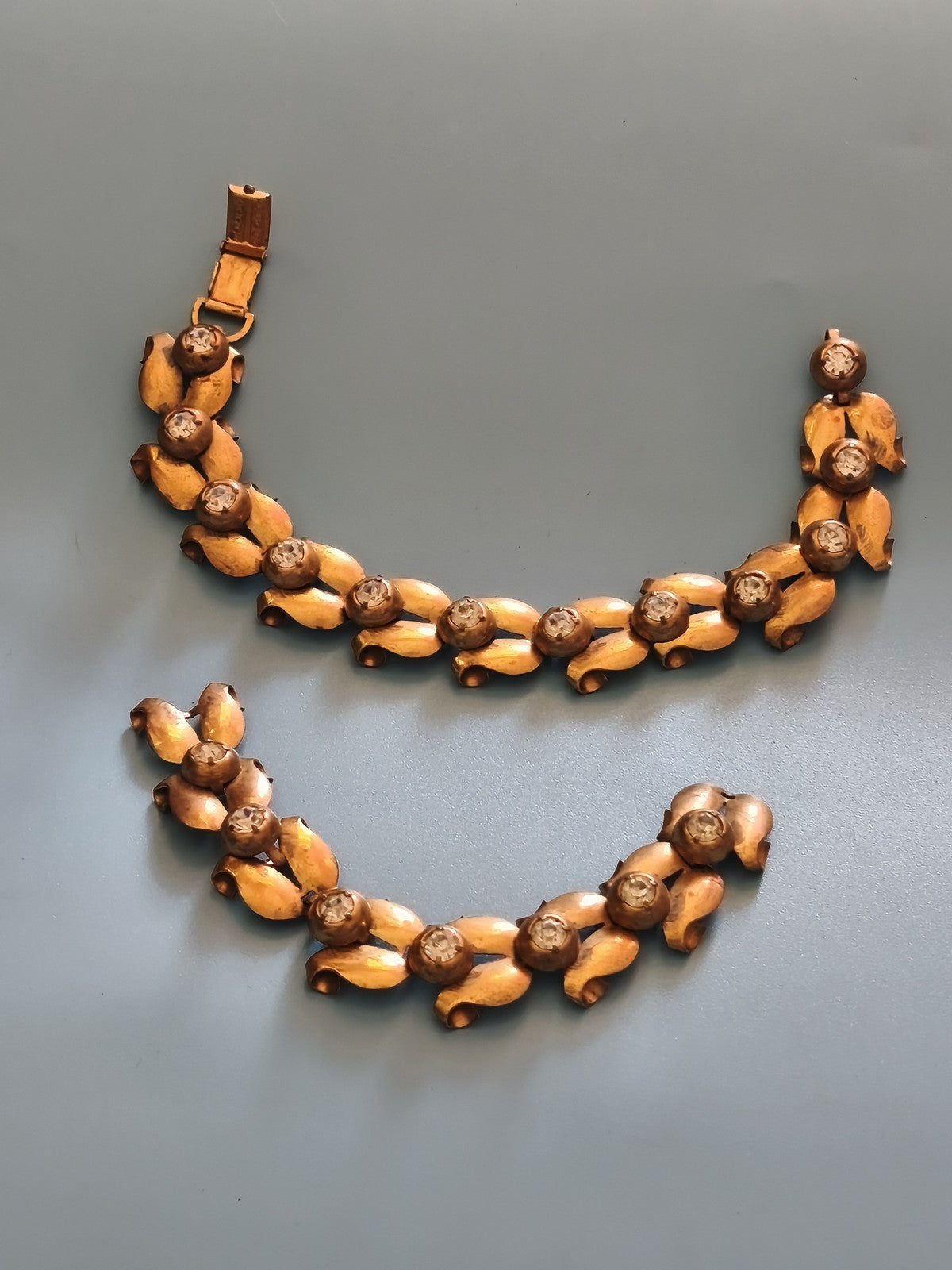 Collier vintage ancien plaqué or à restaurer gros maillons rétro collection