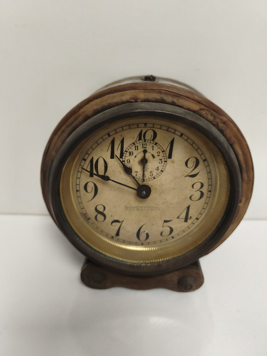 Réveil ancien répétition cadran patiné style rétro doré vintage horloge