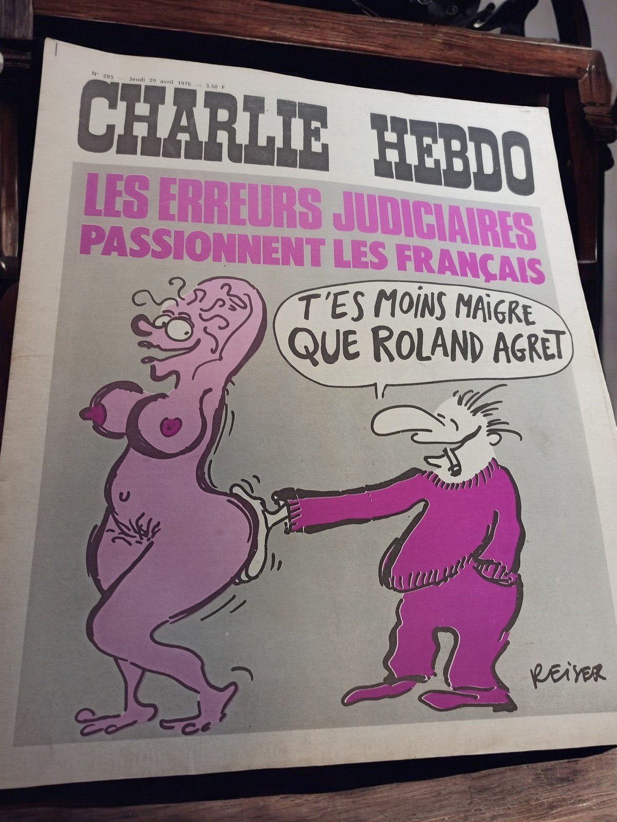 Journal Charlie Hebdo n°285 1976 vintage satire Reiser ancien presse rétro