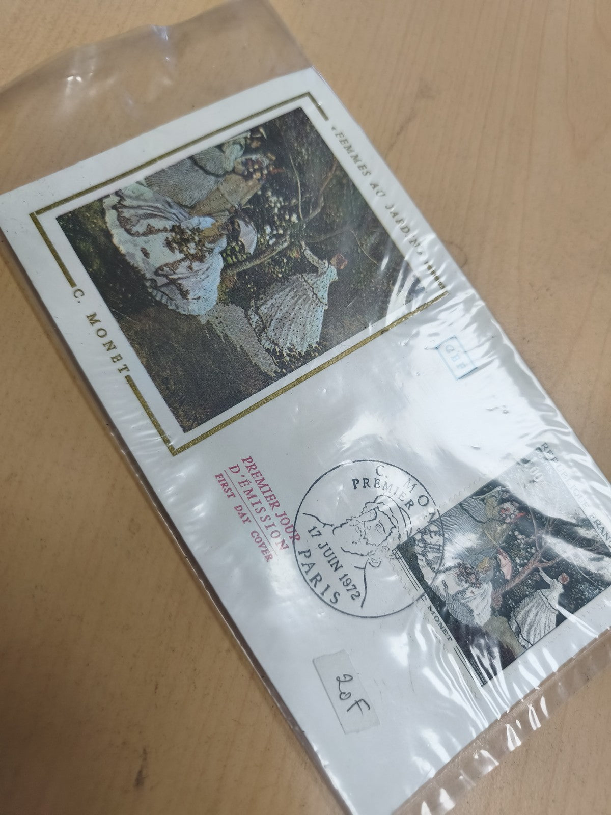 Enveloppe Premier Jour Monet Femmes au Jardin 1972 Paris philatélie FDC
