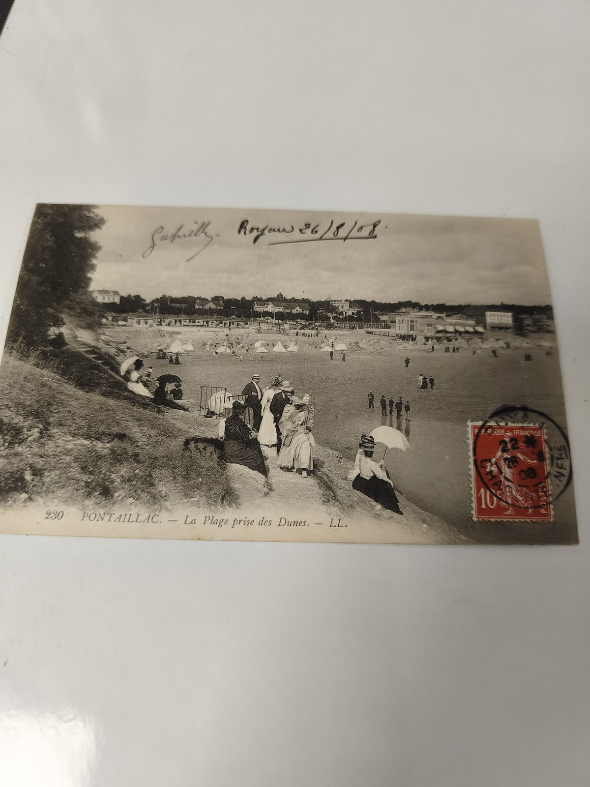 Carte postale vintage Pontaillac plage ancien visuel rétro collection France