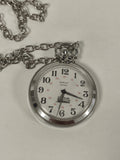 Montre à gousset Marlux antichoc avec chaîne, cadran blanc chiffres noirs