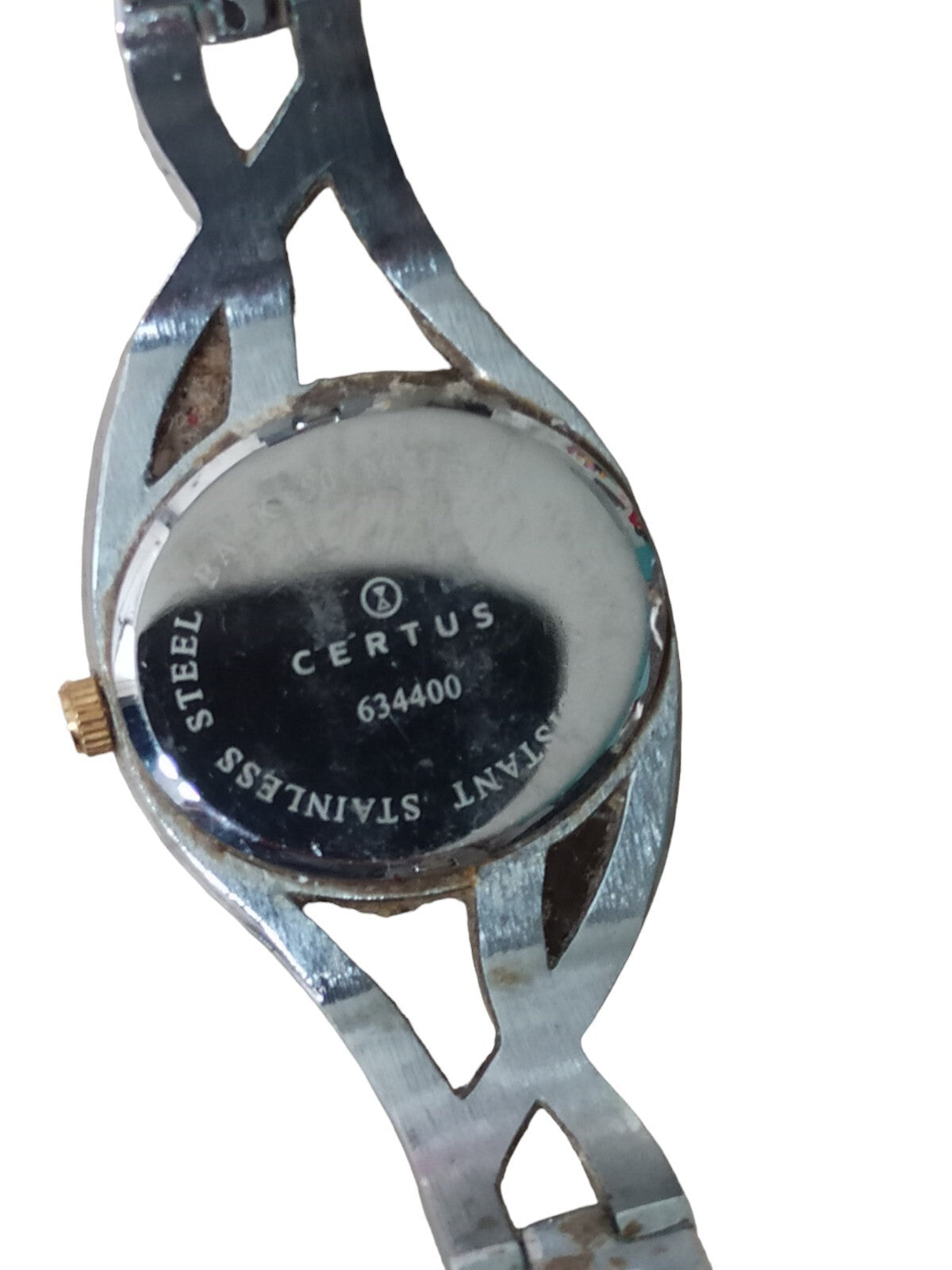 Montre femme Certus vintage bicolore, bracelet acier doré, élégante rétro