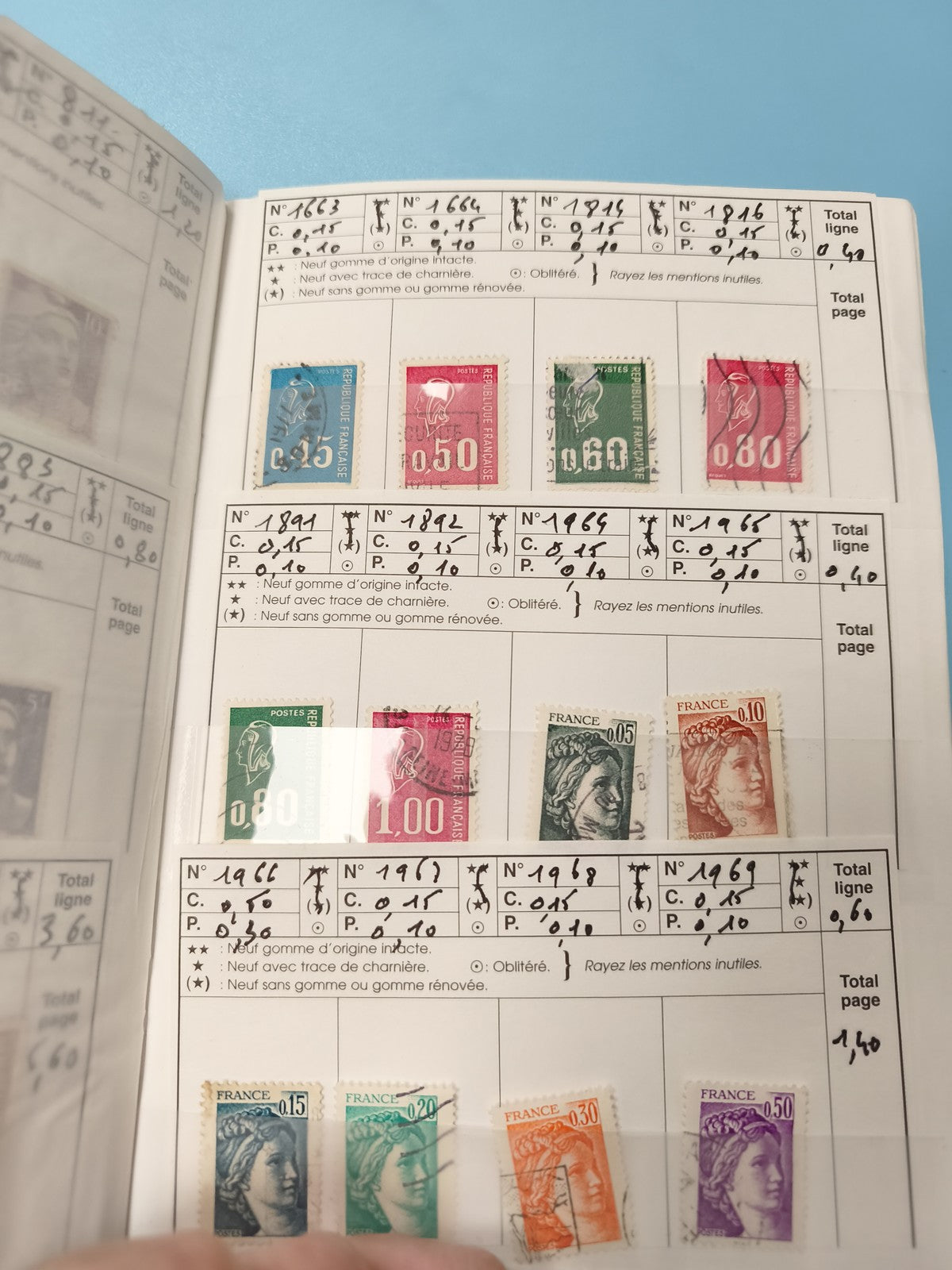 Lot carnet à choix timbres anciens Yvert & Tellier France oblitérés collection