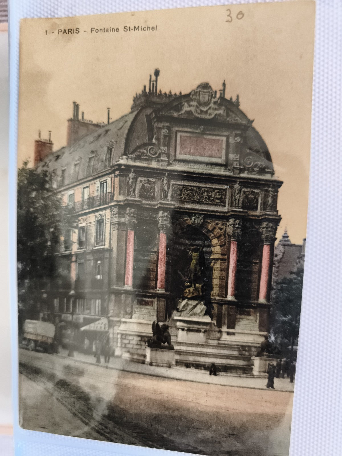 CPA Paris Fontaine Saint-Michel carte postale ancienne colorisée