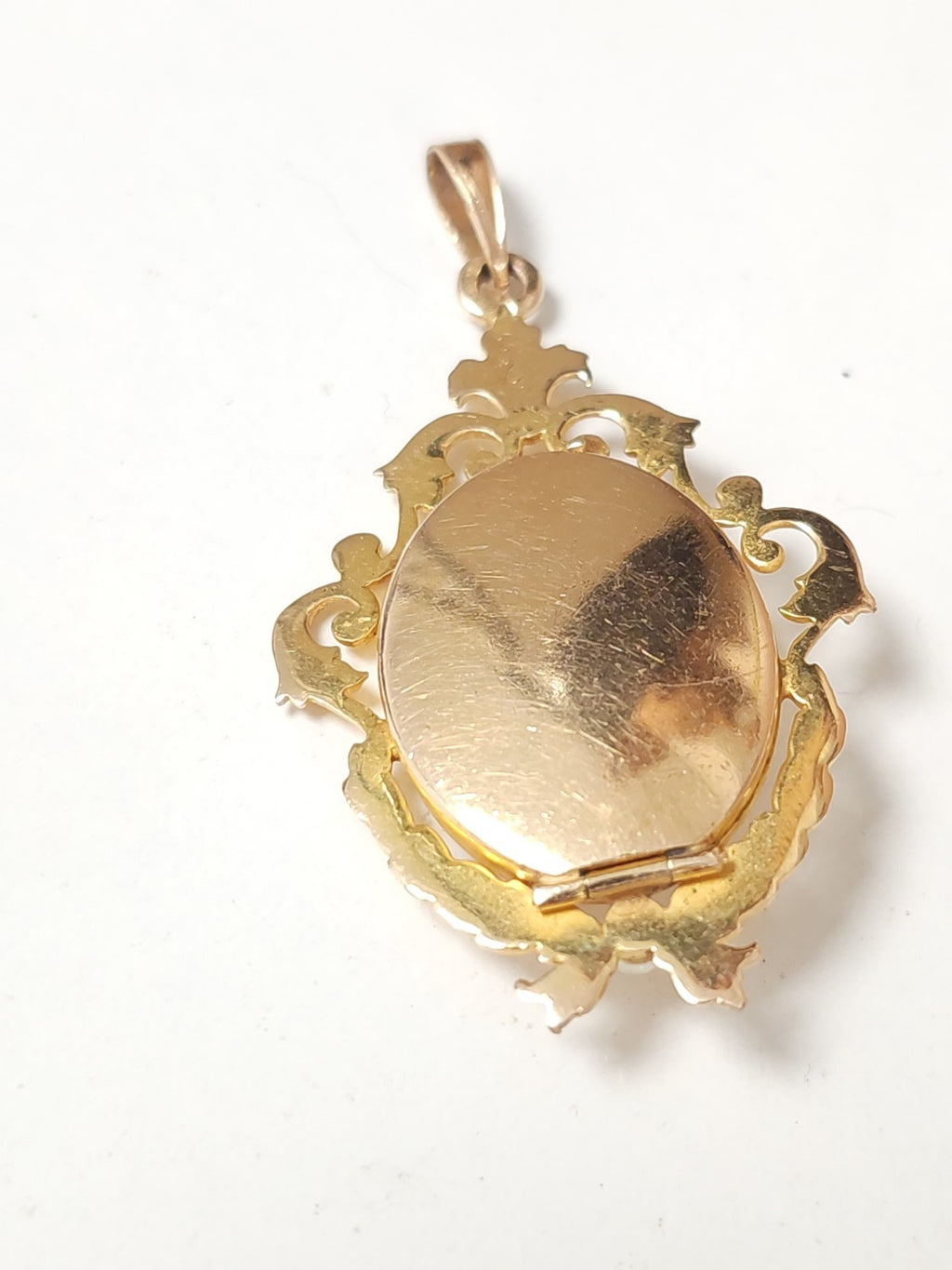 Pendentif boîte ancien vintage, grand format, bijou rétro pour collectionneur