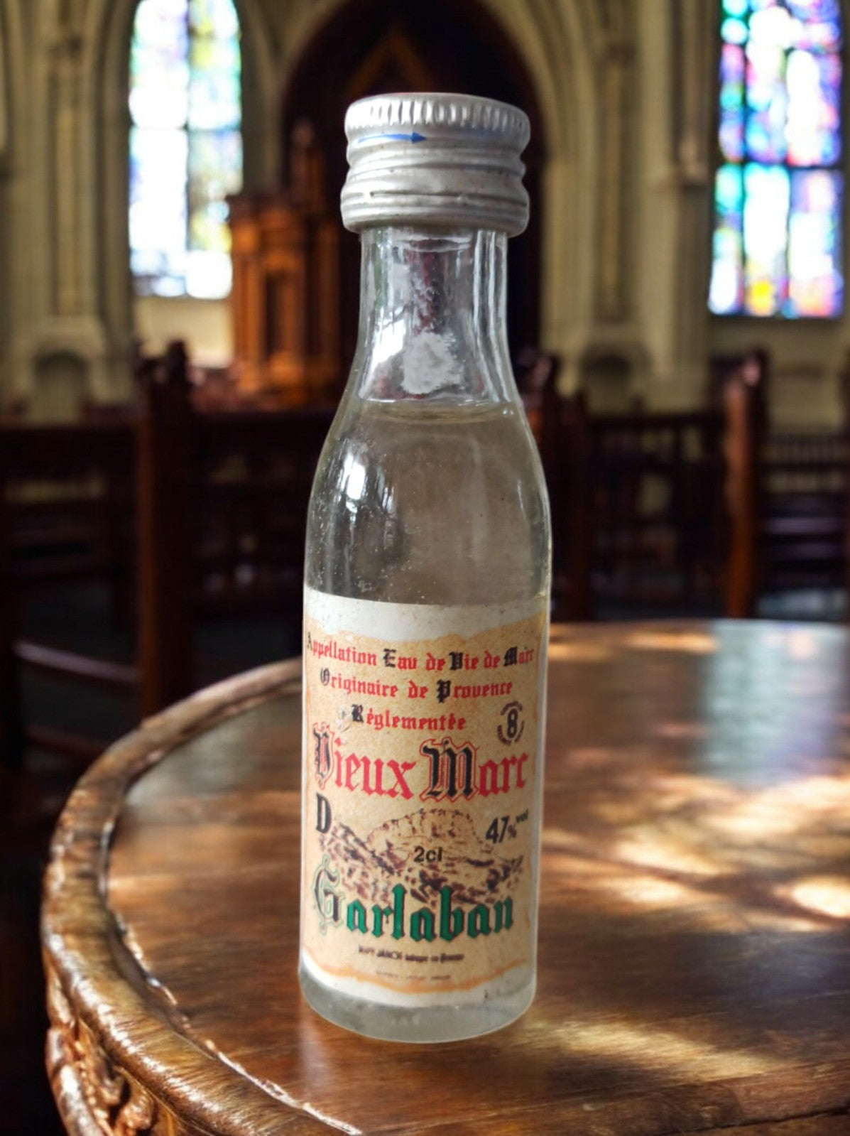 Mignonnette Vieux Marc GarLABAN vintage 2cl – étiquette ancienne alcool rare