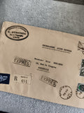Lettre recommandée avion express Oran Marseille timbres expédiée 1939 philatélie
