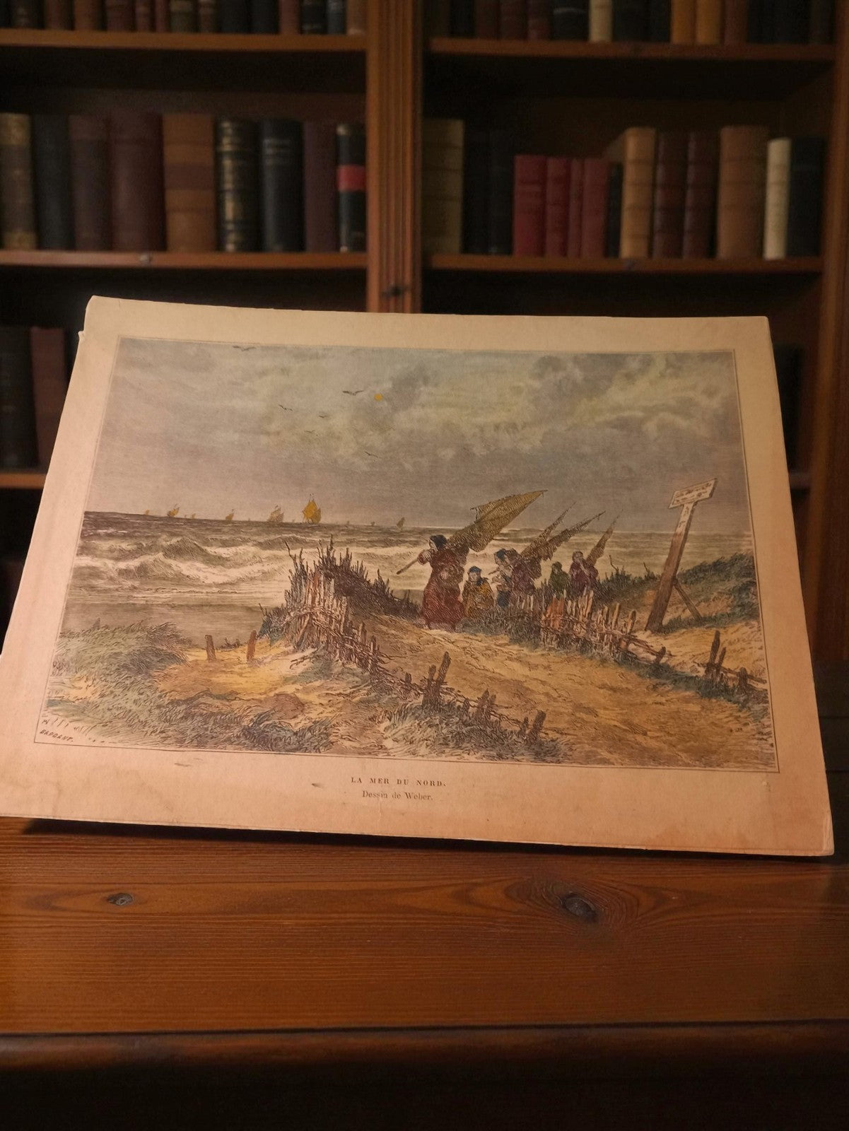 Petite gravure ancienne authentique vintage, art rétro pour collectionneurs déco