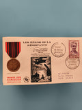 Lettre premier jour Héros Résistance Yvonne Le Roux 1959 FDC Toulon philatélie