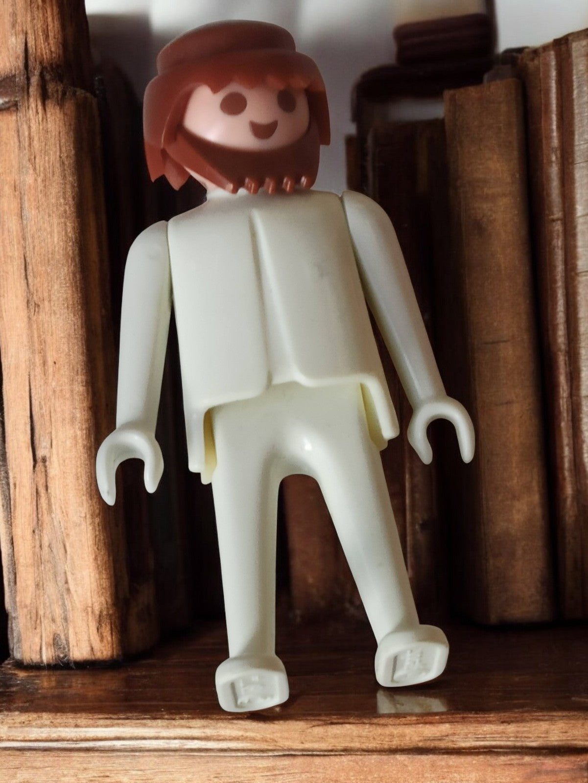 Figurine Playmobil vintage années 70 personnage ancien rétro blanc brun