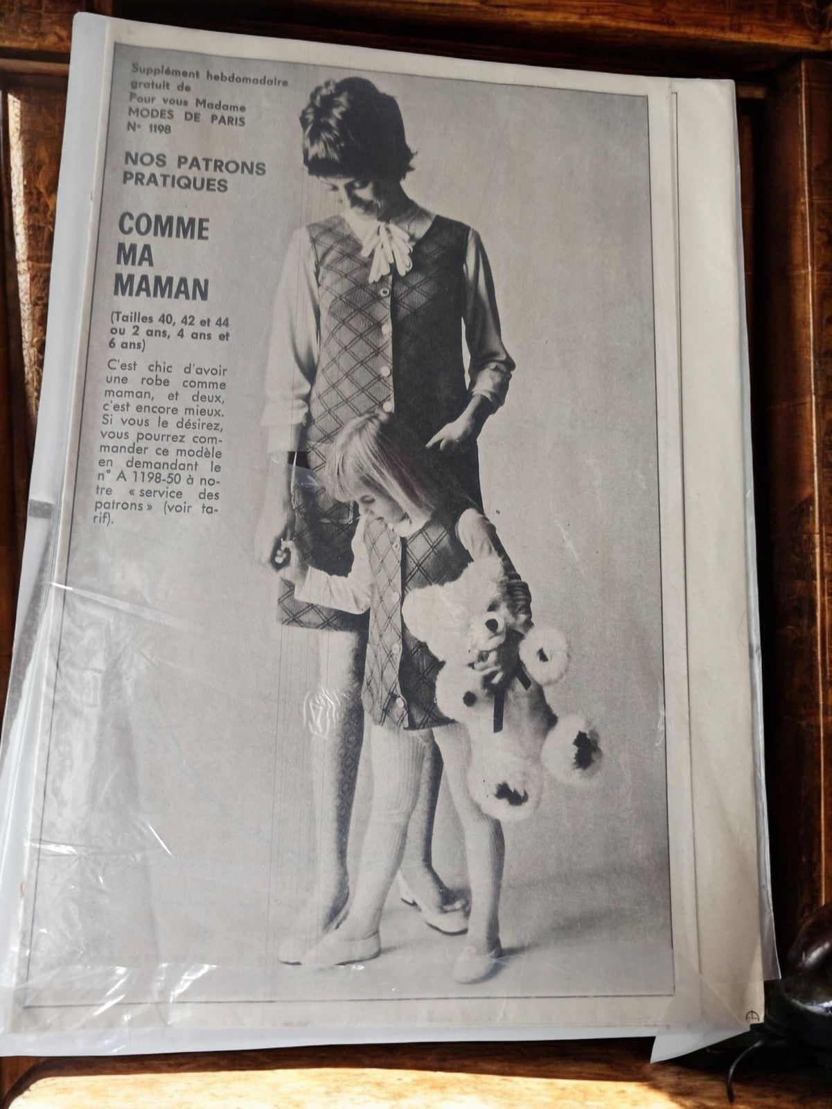 Patron couture vintage Modes de Paris 1960s Comme ma maman robe mère fille