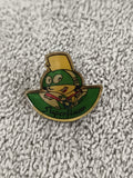 Pin's vintage Superfluor grenouille verte émail, badge publicitaire années 90 (R