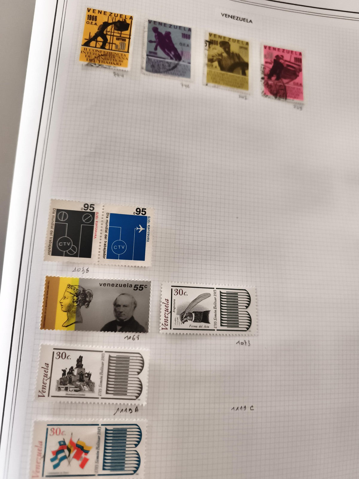 Timbres anciens Venezuela lot thématique oblitérés et neufs philatélie vintage