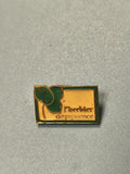 Pin's vintage l'herbier de Provence, émaillé, motif feuille verte, collection