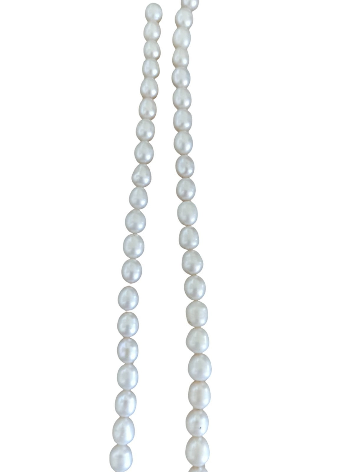 Collier perles de culture vintage, bijou ancien, fermoir métal