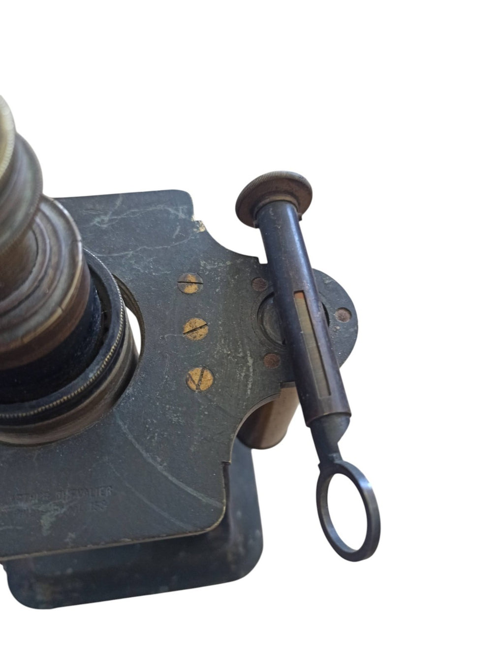 Microscope ancien Arthur Chevalier XIXe vintage laiton optique scientifique