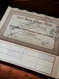 Action au porteur Société Minière Djebel Felten 1920s document ancien vintage