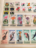 Timbres anciens Hongrie MAGYAR POSTA oiseaux fleurs lot philatélie vintage