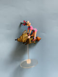 Figurine Bulma Dragon Ball Z Capsule 341 moto avec support, personnage manga