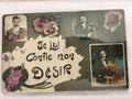Carte postale ancienne Je lui confie mon désir photo homme fleurs début XXe