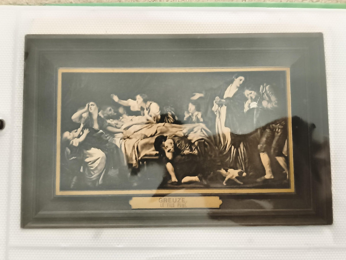 Carte postale ancienne GREUZE Le Fils Puni scène dramatique tableau