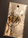 Boucles d’oreilles vintage pendantes anneaux pampilles ambre deadstock