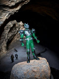 Figurine Kamen Rider Bandai vintage, robot vert/argent, série collector rare