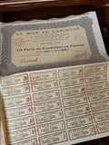 Action ancienne La Soie de l'Andelle 1920s au porteur document financier vintage